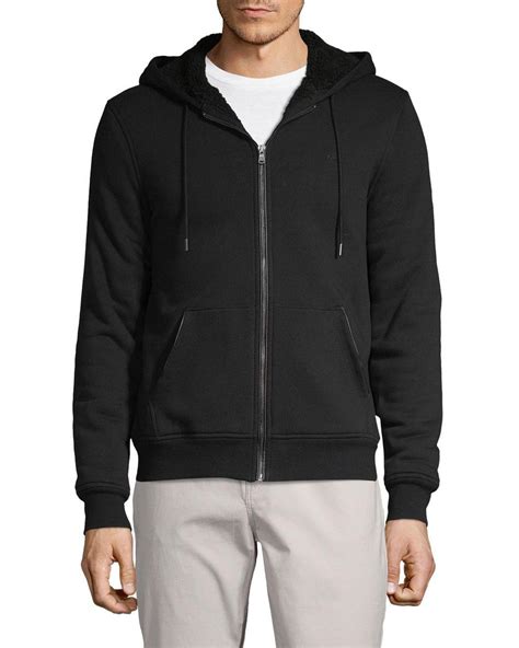 michael kors faux fur-lined full-zip hoodie|Michael Kors Black Faux Fur.